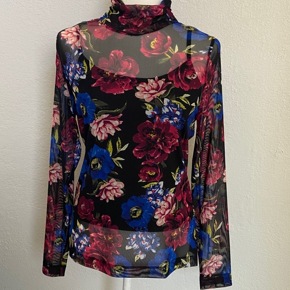 Floral Sheer Long Sleeve Blouse. Size M. White House Black Market - Picture 2 of 8